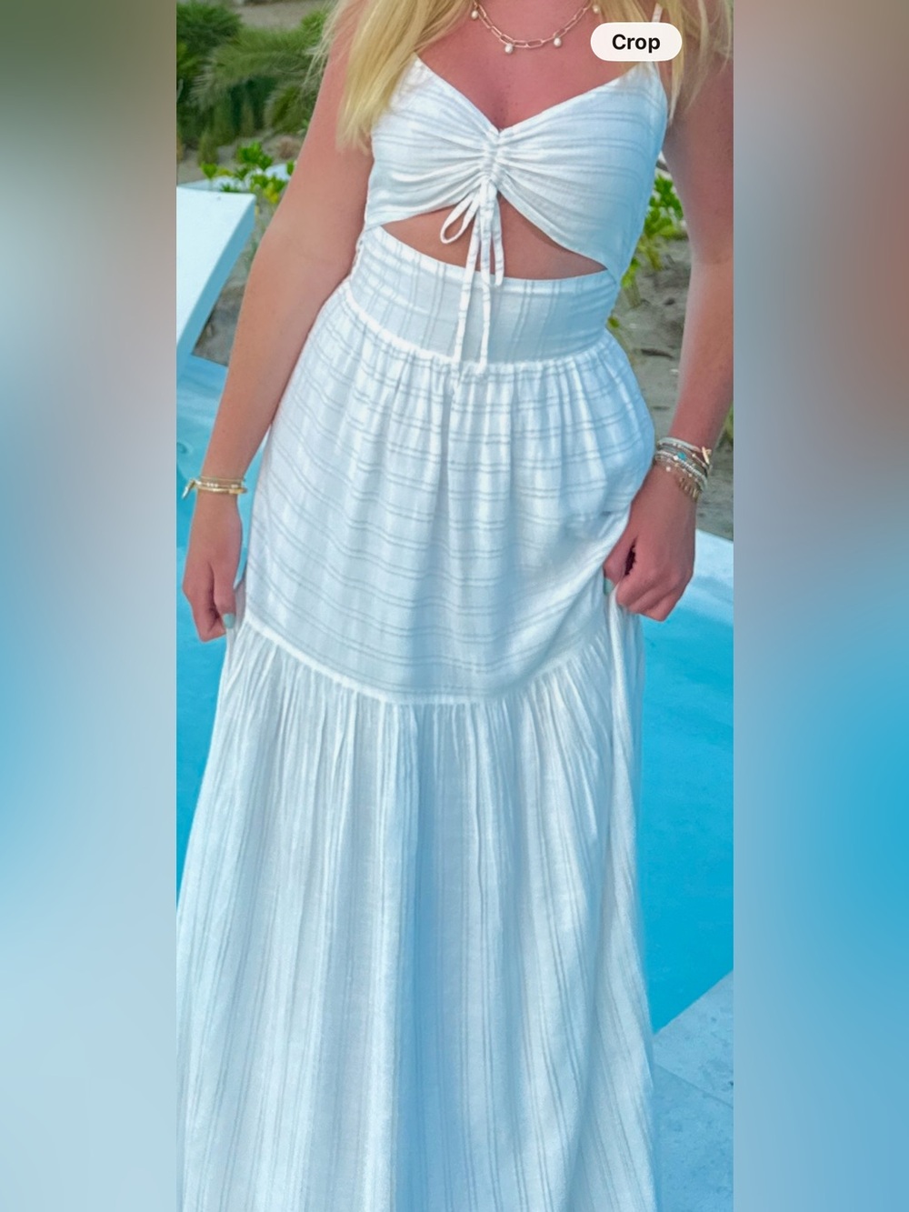 l*space White Tiered Maxi dress
